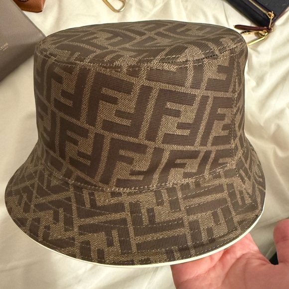 Fendi Black and Cream Bucket Hat